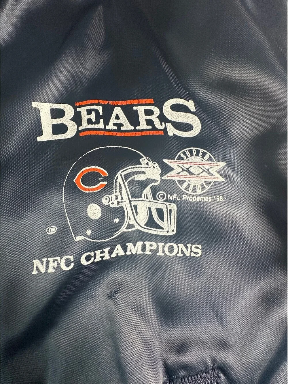 Vintage Chicago Bears Bomber Jacket Youth14/16 Super Bowl XX NFC Champions (169)